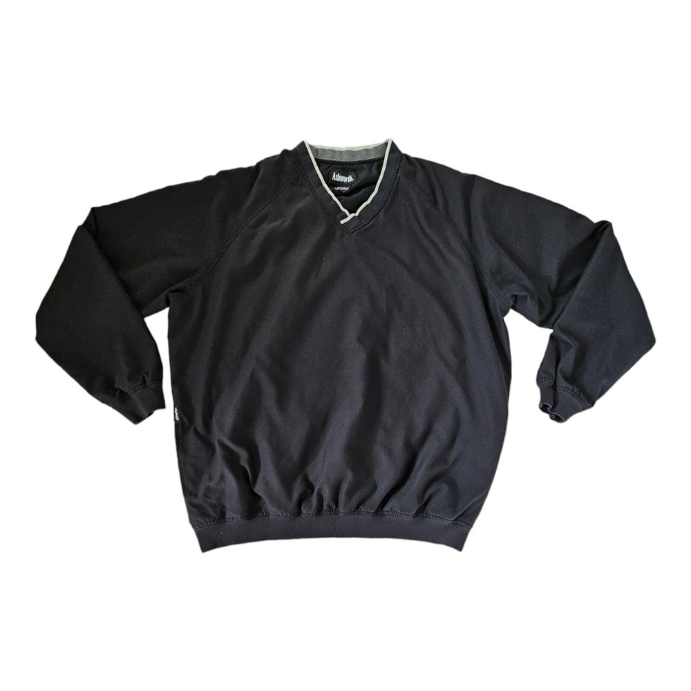 Ashworth Golf Nano-Tex Men's Large Pullover Water Resistant Lined Black
